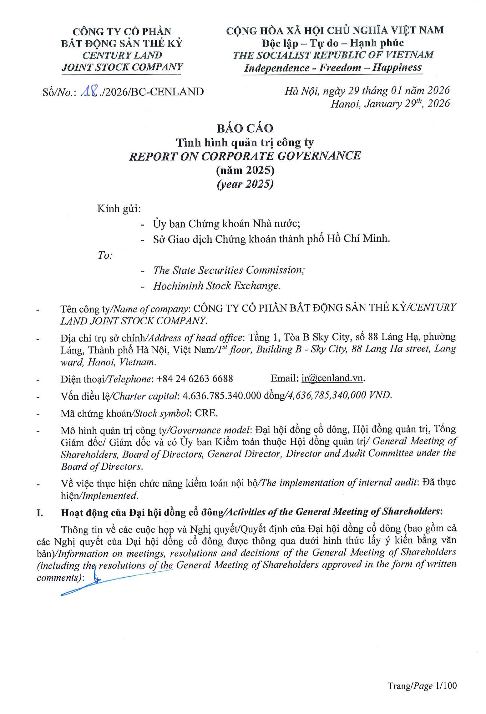 B&aacute;o c&aacute;o t&igrave;nh h&igrave;nh quản trị c&ocirc;ng ty (năm 2025)